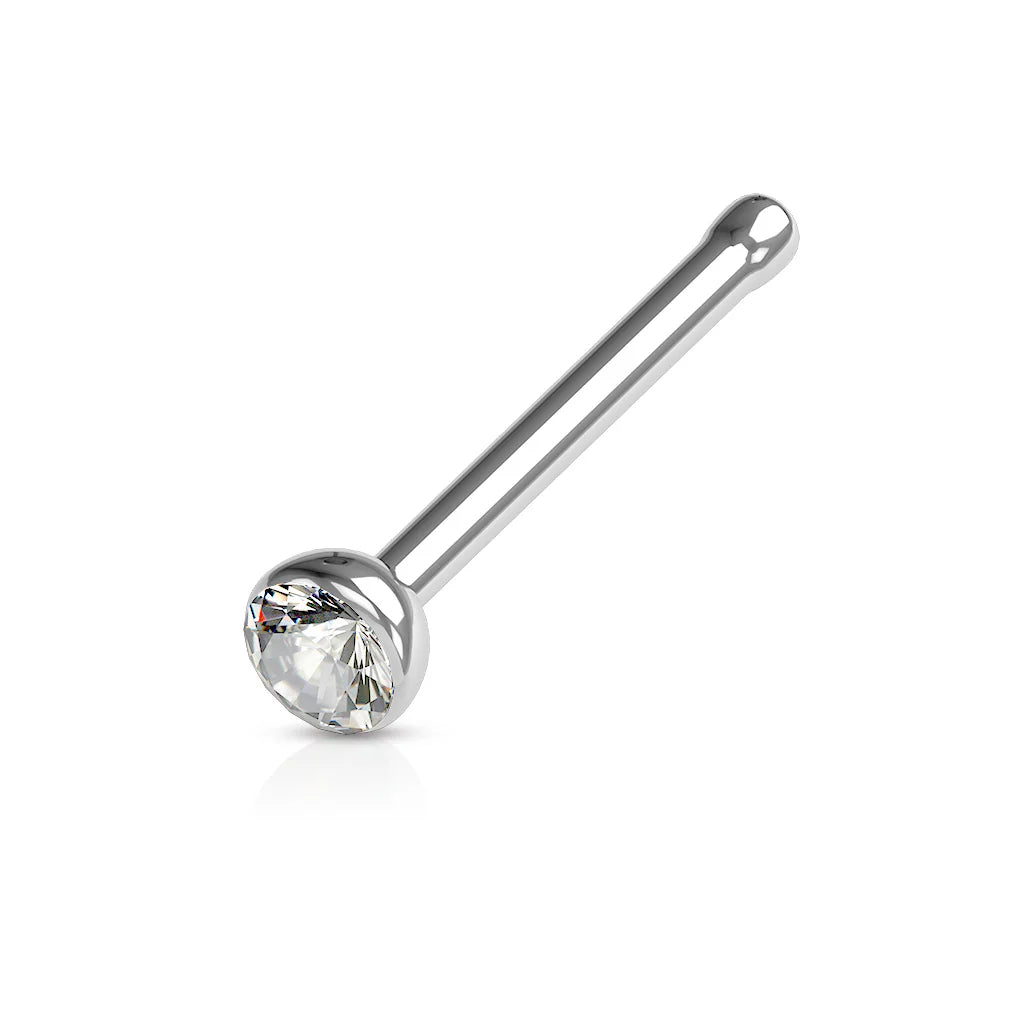 Surgical Steel Bezeled Straight Nose Stud