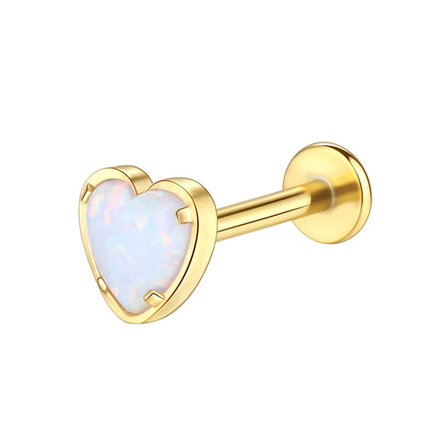 Titanium Opal Heart Flatback