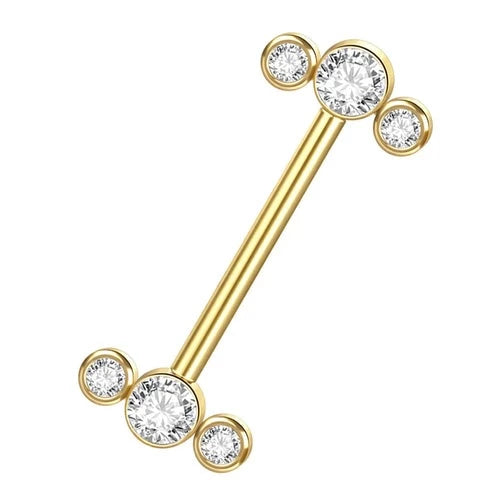 Titanium Diamante Cluster Barbell