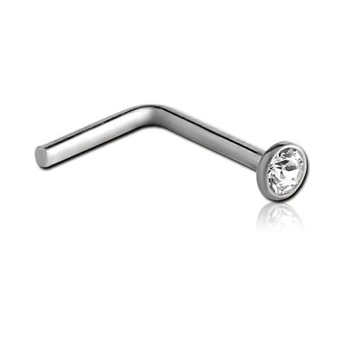 Surgical Steel Bezeled L Nose Stud