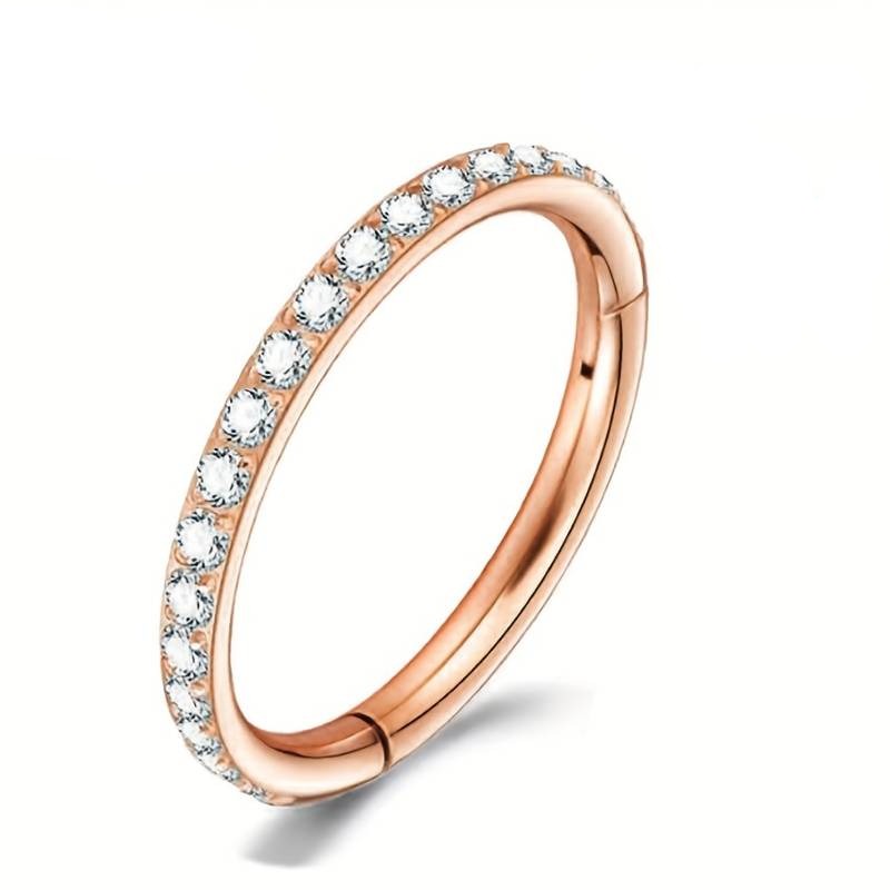 External Diamante Titanium Hinged Ring