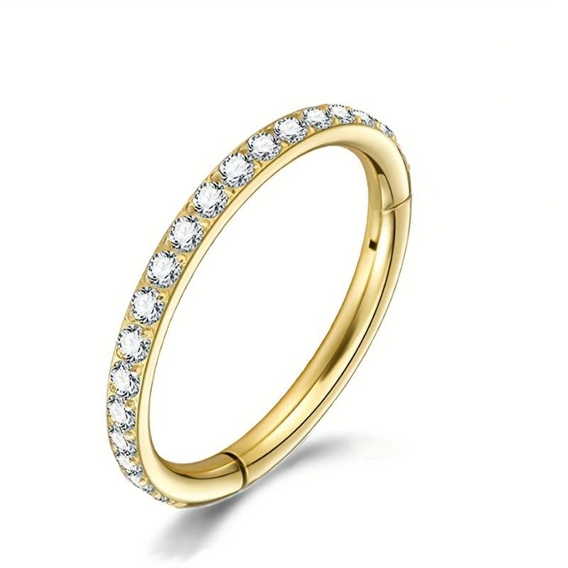 External Diamante Titanium Hinged Ring