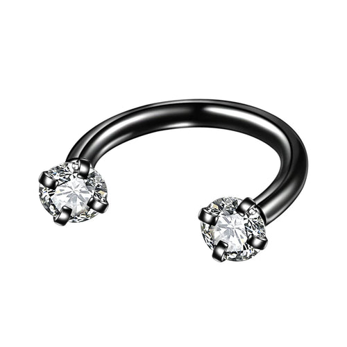 Diamante Steel Horseshoe Ring