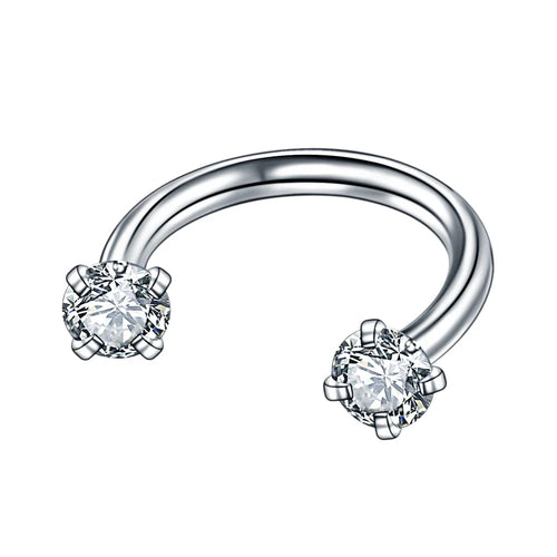 Diamante Steel Horseshoe Ring