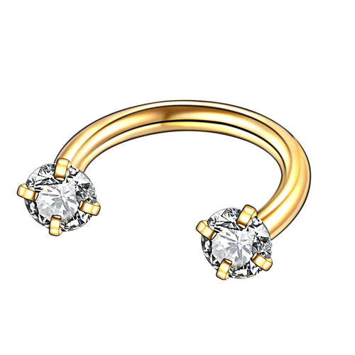 Diamante Steel Horseshoe Ring