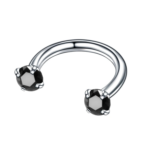 Diamante Steel Horseshoe Ring