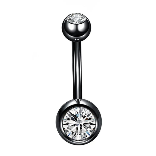 Crystal Titanium Belly Bar