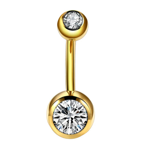 Crystal Titanium Belly Bar