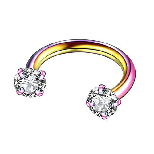 Diamante Steel Horseshoe Ring