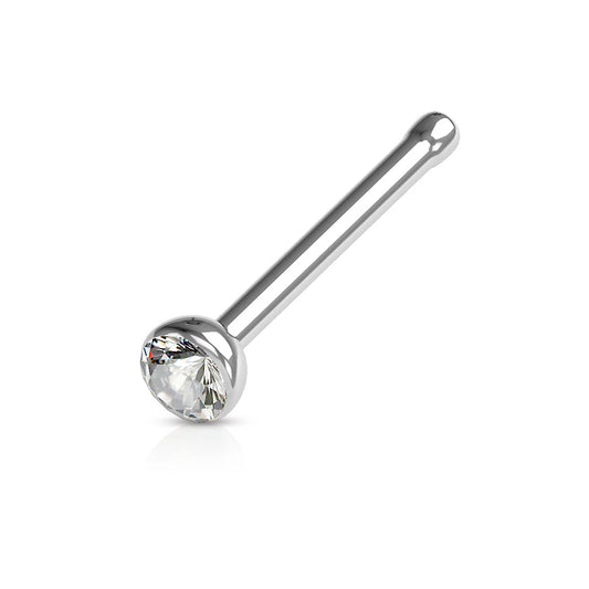 Surgical Steel Bezeled Straight Nose Stud