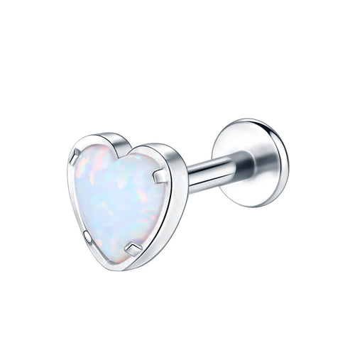 Titanium Opal Heart Flatback