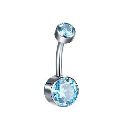 Coloured Crystal Titanium Belly Bar