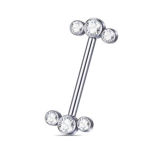Titanium Diamante Cluster Barbell