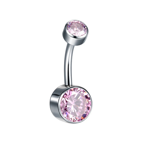 Coloured Crystal Titanium Belly Bar