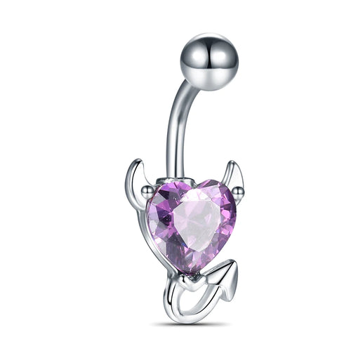 Succubus Crystal Steel Belly Bar