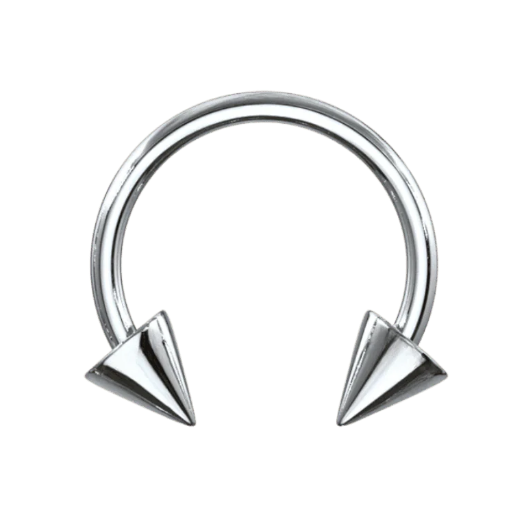 Surgical Steel Spiked Horseshoe 16G