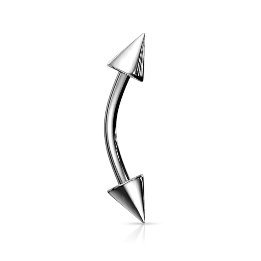 Surgical Steel Spiked Banana Bar 16G